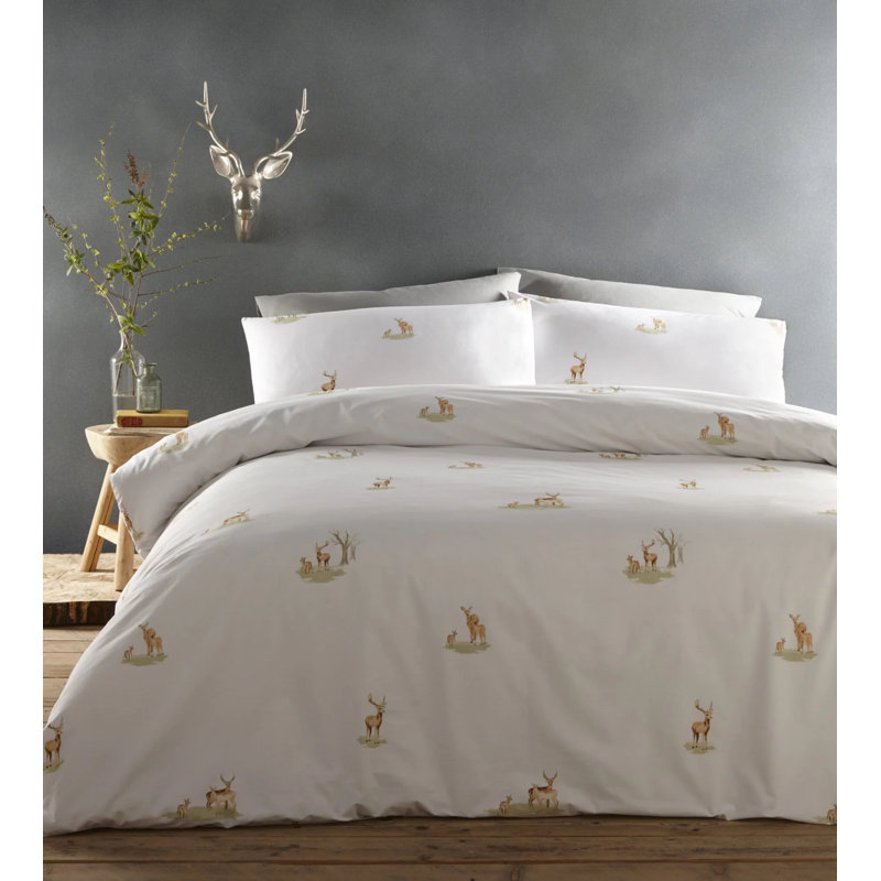Cotton Floral Duvet Cover Set with Pillowcases, Super King Duvet Cover + 2 Standard Pillowcases