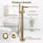 2-handle Freestanding Tub Faucet With Hand Shower In Brushed Gold
