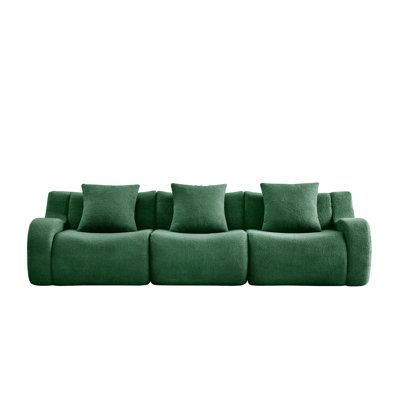 Canapé modulaire 115,3 po 3 places en os avec 3 coussins décoratifs
