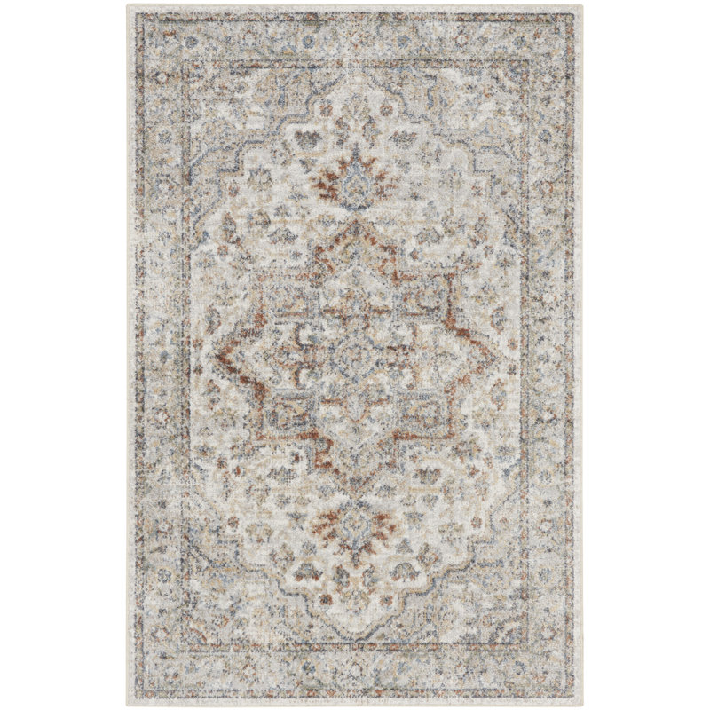 Laivai Washable Oriental Indoor Rug, Rectangle 4' x 6'