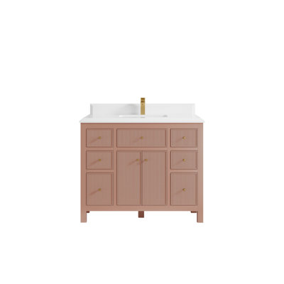 Meuble-lavabo simple 42 po avec plateau en quartz Sonoma