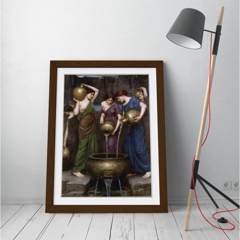 John William Waterhouse Danaides - Single Picture Frame Painting on Canvas, 89cm H x 64cm W x 2cm D , Black Frame