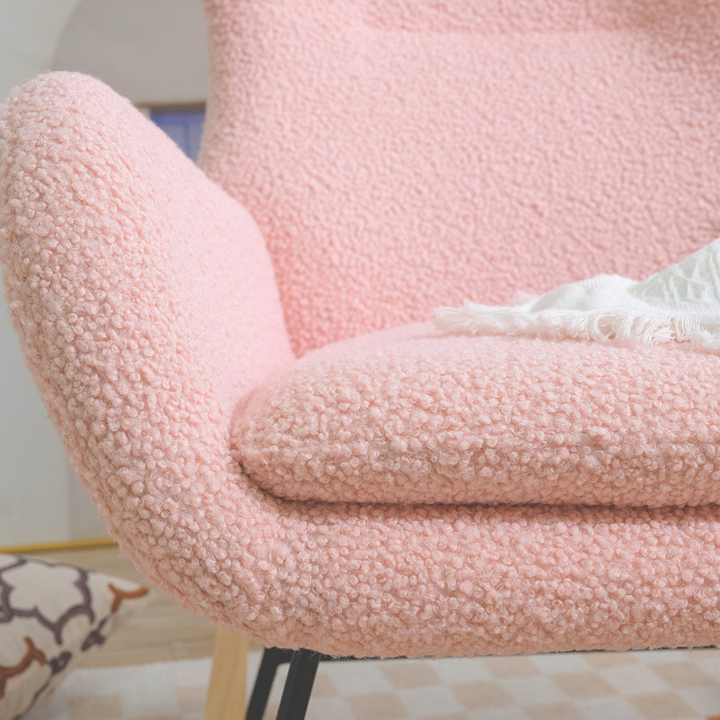 Chaise berçante, fauteuil oscillant rembourré Teddy