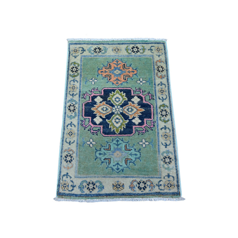 Tapis oriental en laine naturelle Kazak Fusion 1 pi 10 po x 2 pi 10 po 