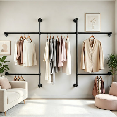 Adjustable Wall Mounted Clothes Rack