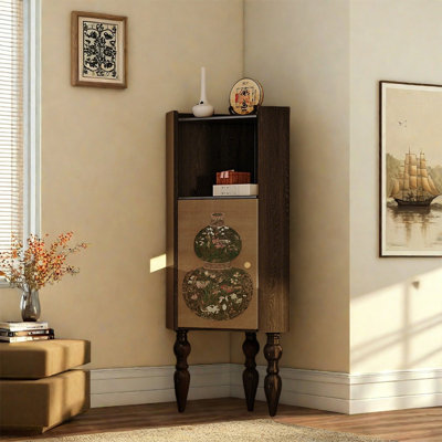 Armoire de rangement simple en bois de frêne à une porte