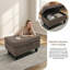 Tufted Fabric Storage Ottoman With Rivet Trim - Lift-Top Bench With Hidden Storage, Soft Padded Seat For Living Room & Bedroom, Brown