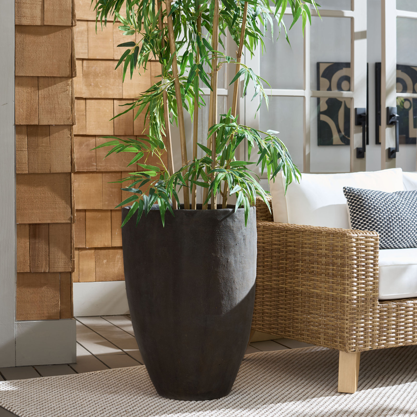 19" Pot Planter, Brown