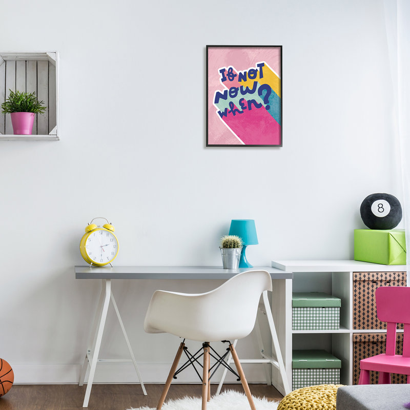 «If Not Now When Motivational Expression», art mural sur toile tendue par Andrea Jasid Grassi, H 16 po x l 20 po