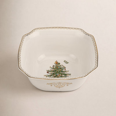 Christmas Tree Gold Serving Bowl