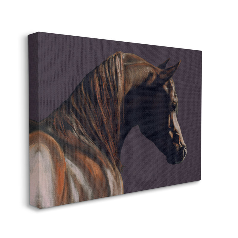«Dark Horse Animal Portrait» sur toile, H 30 po x l 40 po x P 1,5 po