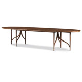 Carrier And Company Oval Walnut Wood Dining Table