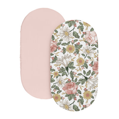 Vintage Floral 2 Pack Baby Bassinet Fitted Sheets by Sweet Jojo Designs