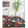 Groner Large Flower Living Room Rug Washable Bedroom Rug Non-Slip Colorful Vintage Accent Floor Carpet For Home Decor