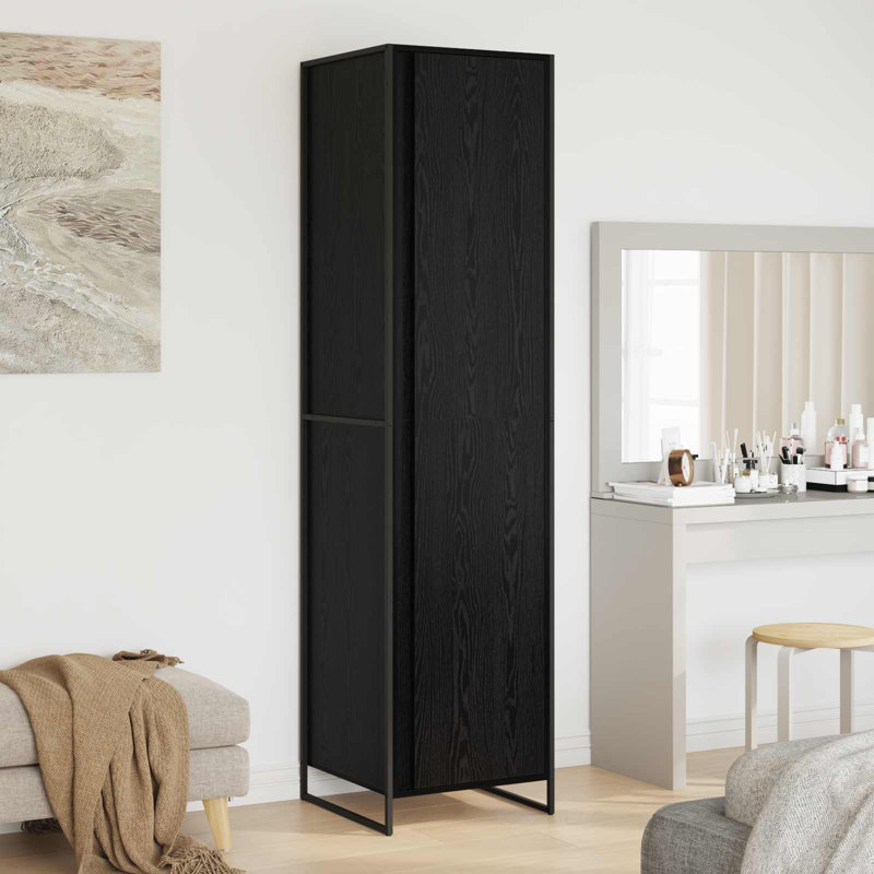 Manufactured Wood Wardrobe, Black Oak