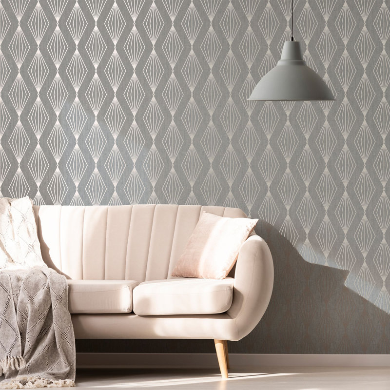 Boutique Marquise Geometric Wallpaper, Grey
