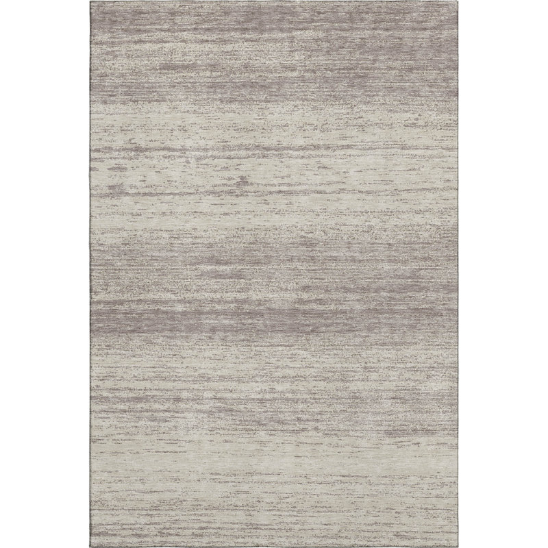 Tapis taupe Prisco lavable à la machine de qualité supérieure, Rectangle 10 pi x 14 pi