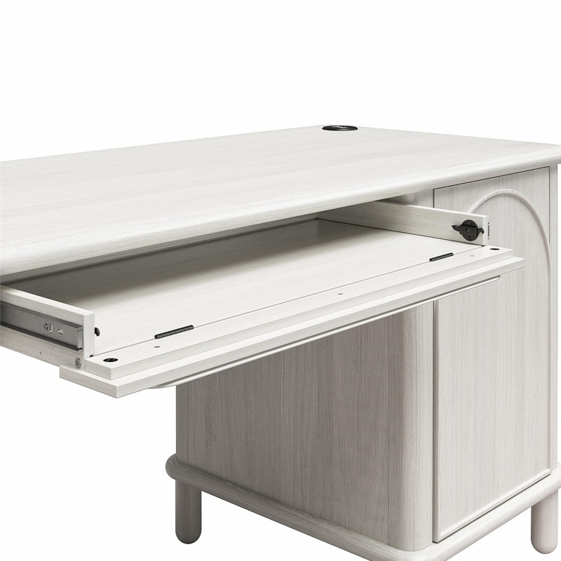 Selena Double Pedestal Desk (Not Include Stools)