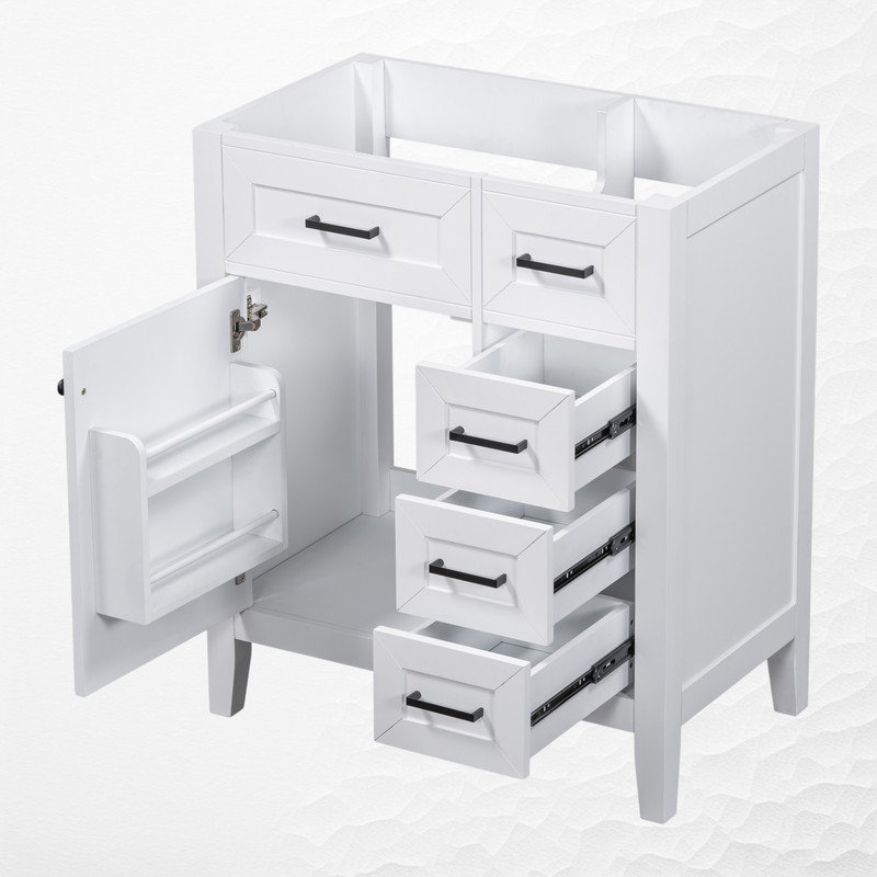 29.5" Bathroom Vanity without Sink, White