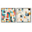Urban Chic - collage abstrait - ensemble de 2 collages de formes carrées abstraites-346895277-346895276