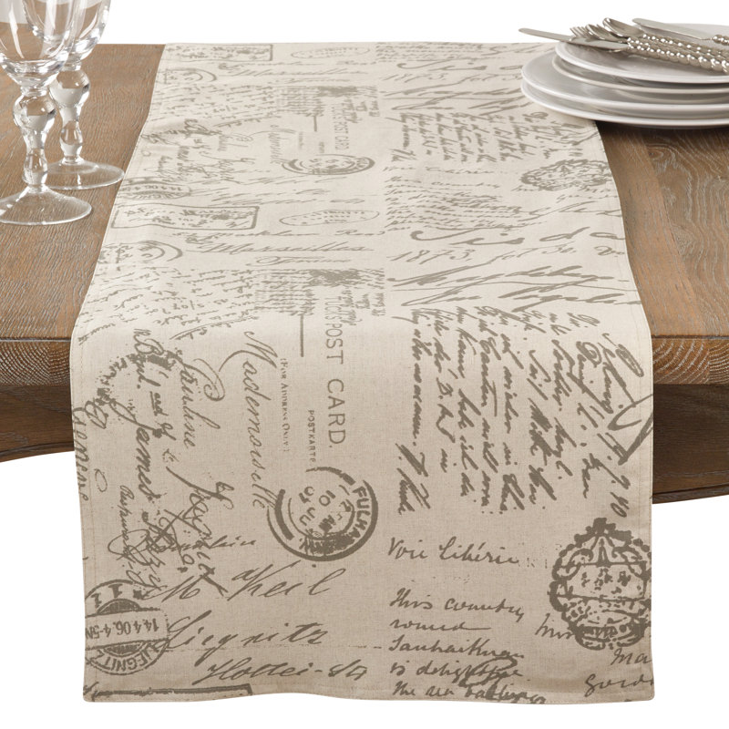 Noren Printed Scribed Table Runner, 72" x 16"