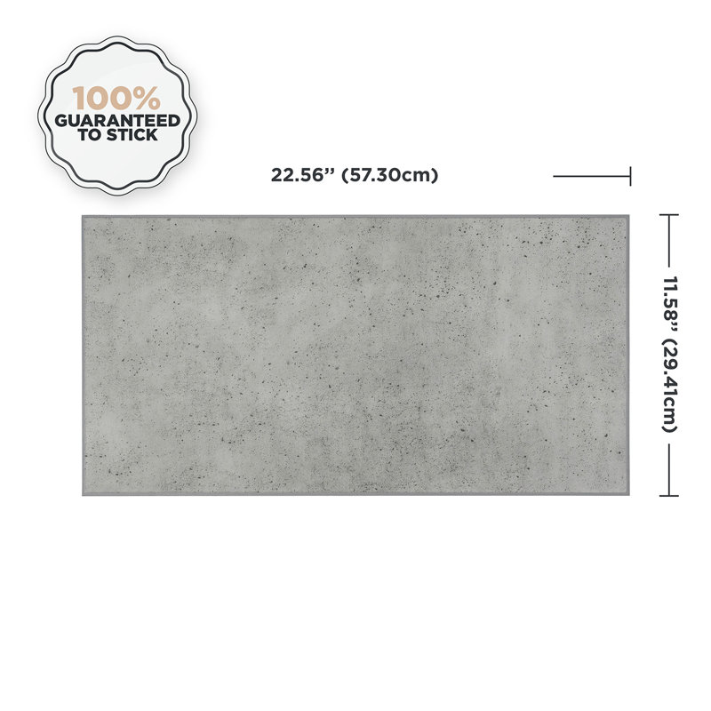 Carreau de dosseret gel auto-adhésif 12 po x 22 po (ensemble de 2), gris