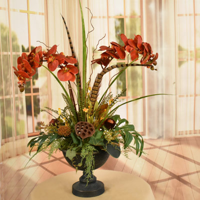 Silk Orchid Arrangement in Vase