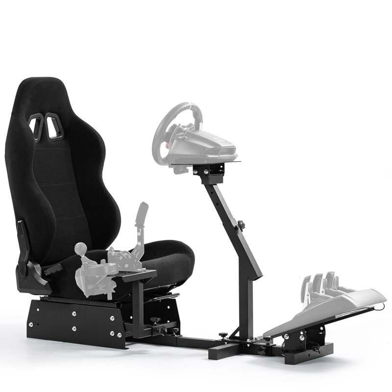 Anman G29 Racing Simulator Cockpit With Black Seat Fit Logitech G920 G923 Xbox, Not Include Steering wheel & Wheels & Pedals and Shifter Handbrake