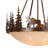 Yellowstone 4-Light 24 in. Wide Burnished Bronze Rustic Moose Bowl Pendant with Amber Flake Glass Shade,Hanging Ceiling Fixture for Dining Table, Kitchen, Entryway, Bedroom, Island, Foyer-38719418