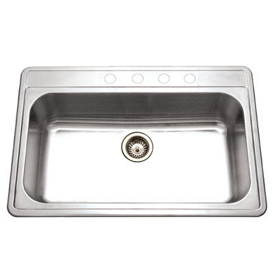 Premiere Gourmet 33'' L Drop-In Single Bowl Stainless Steel Kitchen Sink