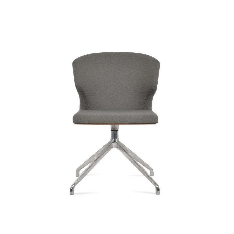 Chaise pivotante Amed Spider, Chrome chrome, Gris ère