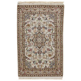 High-Quality Hand-Knotted Ivory And Beige Area Rug