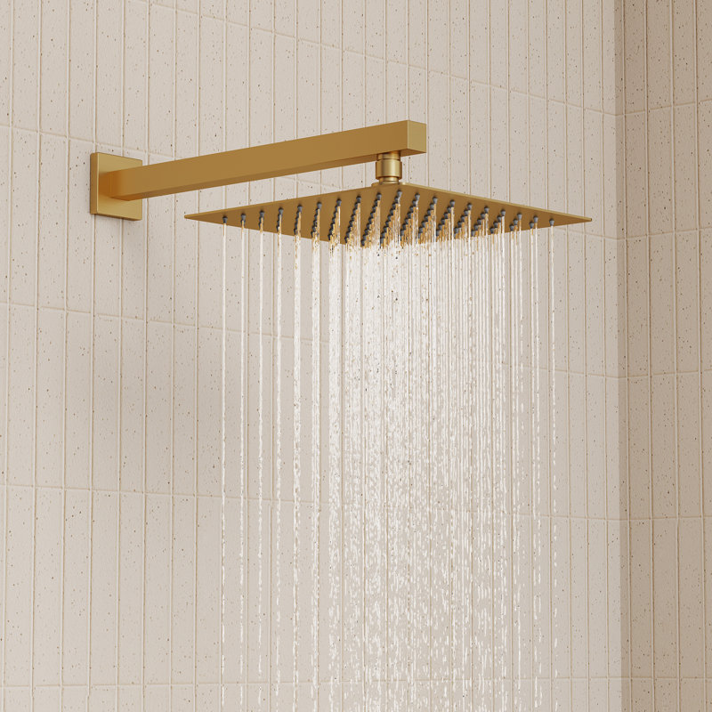 Système de douche à pluie à pression équilibrée 10 po avec douche à main à 3 fonctions et barre coulissante réglable