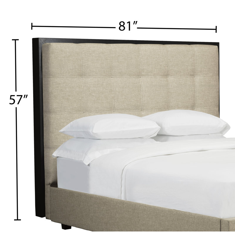 Tête de lit à panneau rembourré Synder, Lin - Beige, Très grand