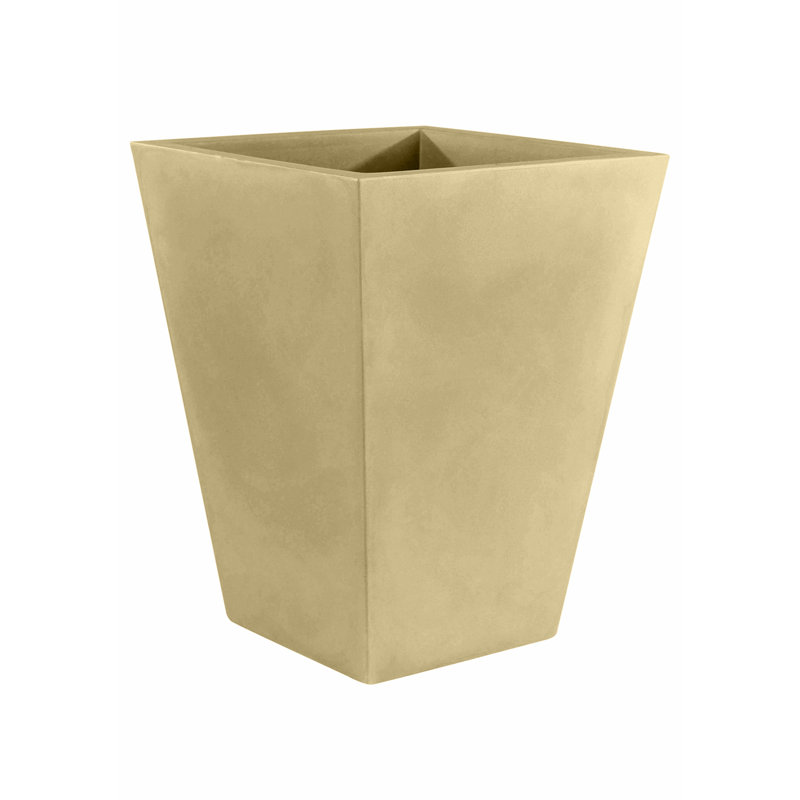 Cono Resin Pot Planter, Taupe, 20.5" H x 15.75" W x 15.75" D