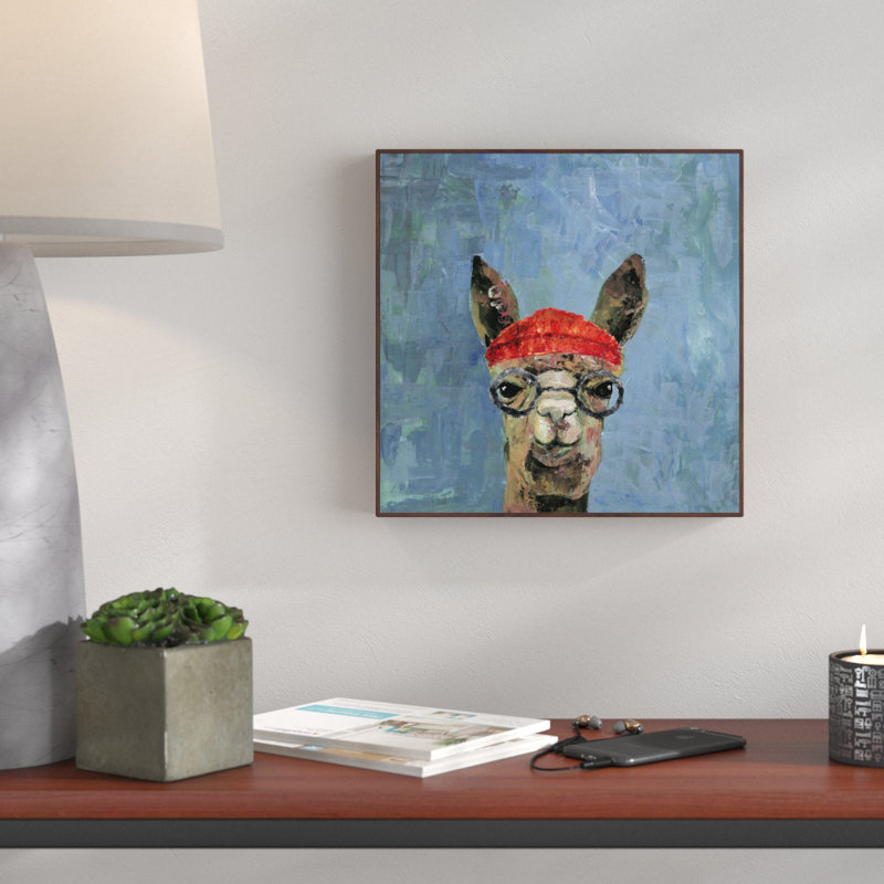 « hipster llama », reproduction de structure sur toile, H 48 po x l 48 po x P 1,5 po