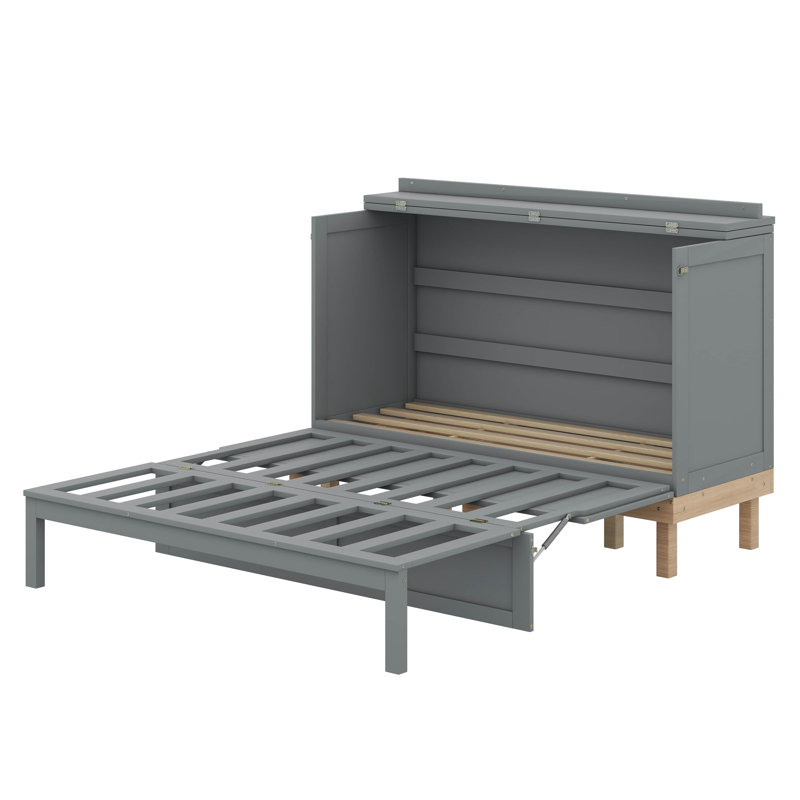 Queen Size Wall-Mounted Murphy Bed, Grey