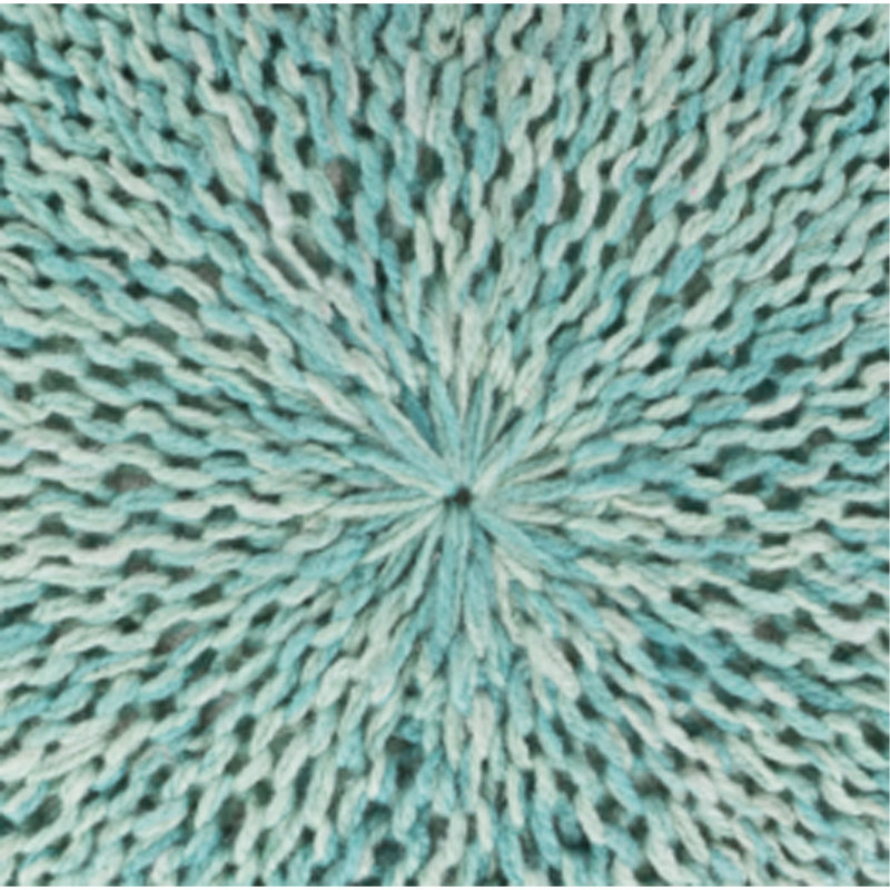 Pouf rond en tricot Baltazar, turquoise