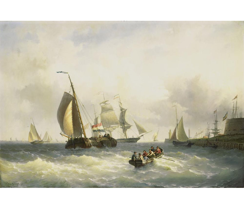 "Anchorage at Bremerhaven" par william gruyter jr - Art mural sur toile tendue avec châssis, H 40 po x l 28 po