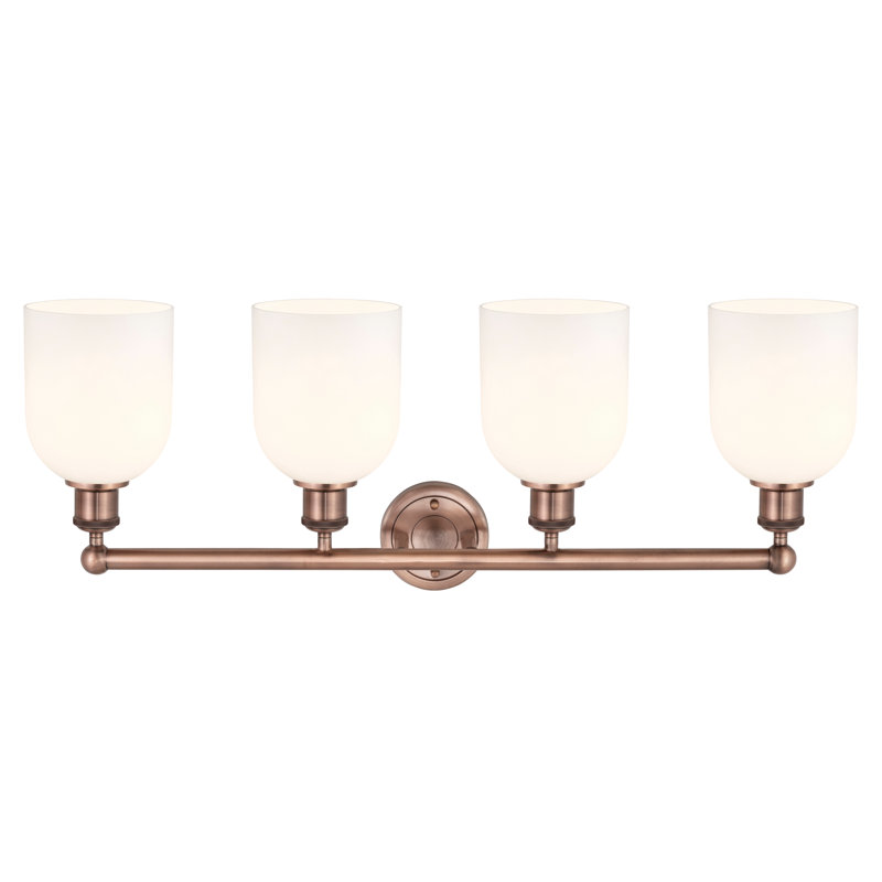 Odaniel 4 - Light Dimmable Vanity Light, Antique Copper, Gloss White