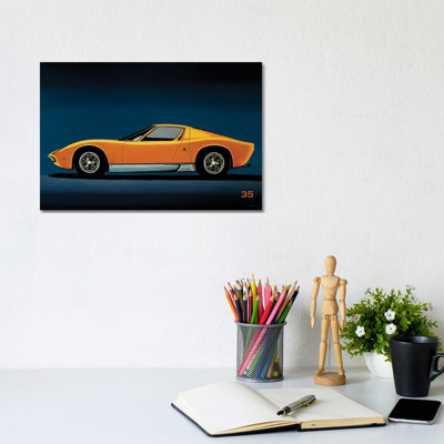 Lamborghini Miura 1966 by Paul Meijering - Wrapped Canvas Gallery-Wrapped Canvas Giclée