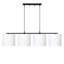 Lustre moderne avec hauteur réglable, structure en métal, 47,2 po x 9,8 po | 4 x douilles E27 (40 W maximum) | Élégant bouchon en tissu, 7,9 po de diamètre, 8,7 po de hauteur | Parfait pour les décorations glamour et scandinaves | Comprend les instr-758219788
