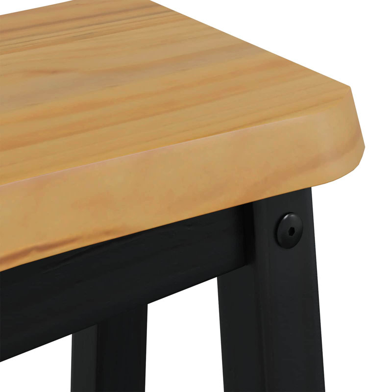 Solid Wood Counter Stool, Black/Natural