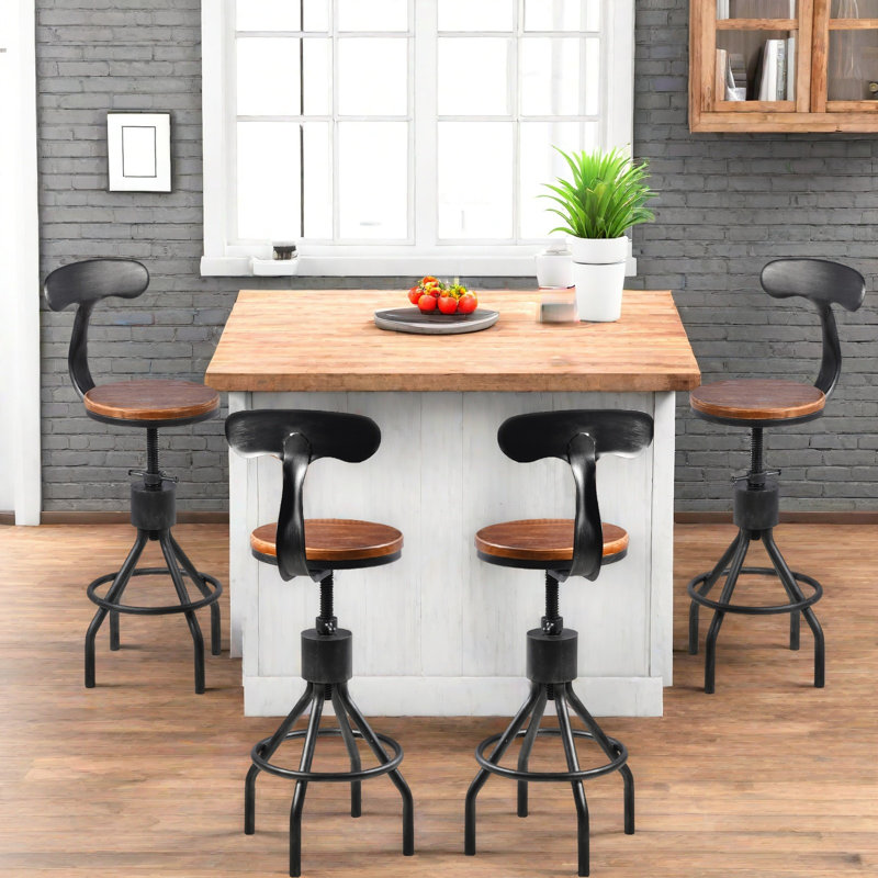 Tabouret de bar Rustic, 4, Argent