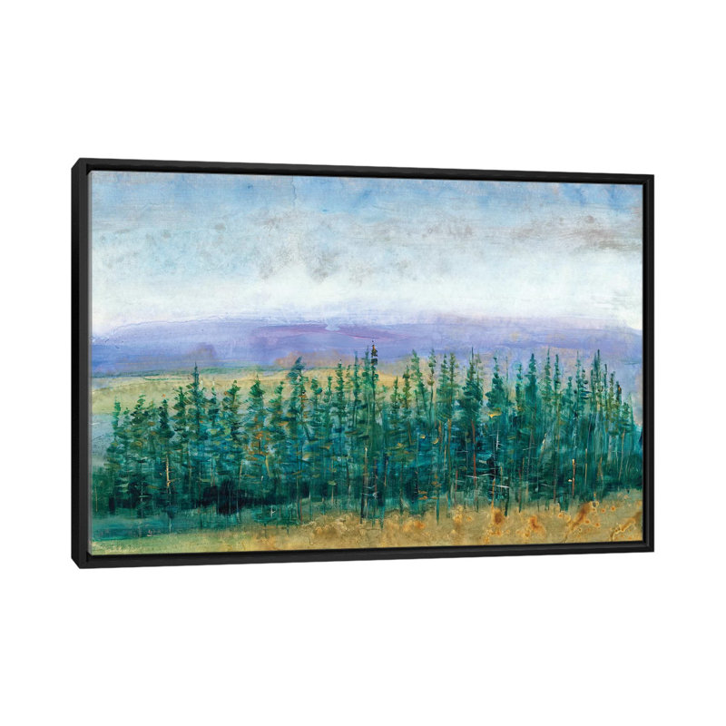 « pin tops ii », impression sur toile, H 18 po x l 26 po x P 1,5 po, Toile avec cadre noir, Pas de tapis