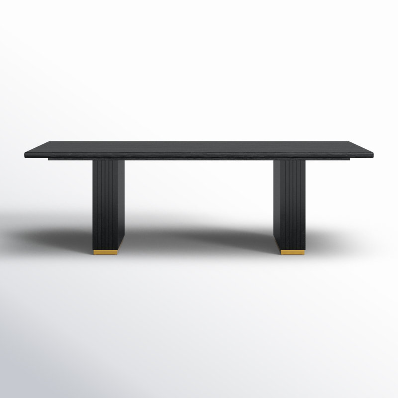 Tov Furniture Chelsea Black Oak Rectangular Dining Table, Black