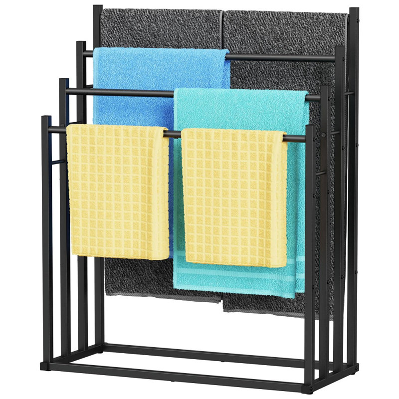 Porte-serviettes pour salle de bain, séchoir à serviettes large à 4 niveaux