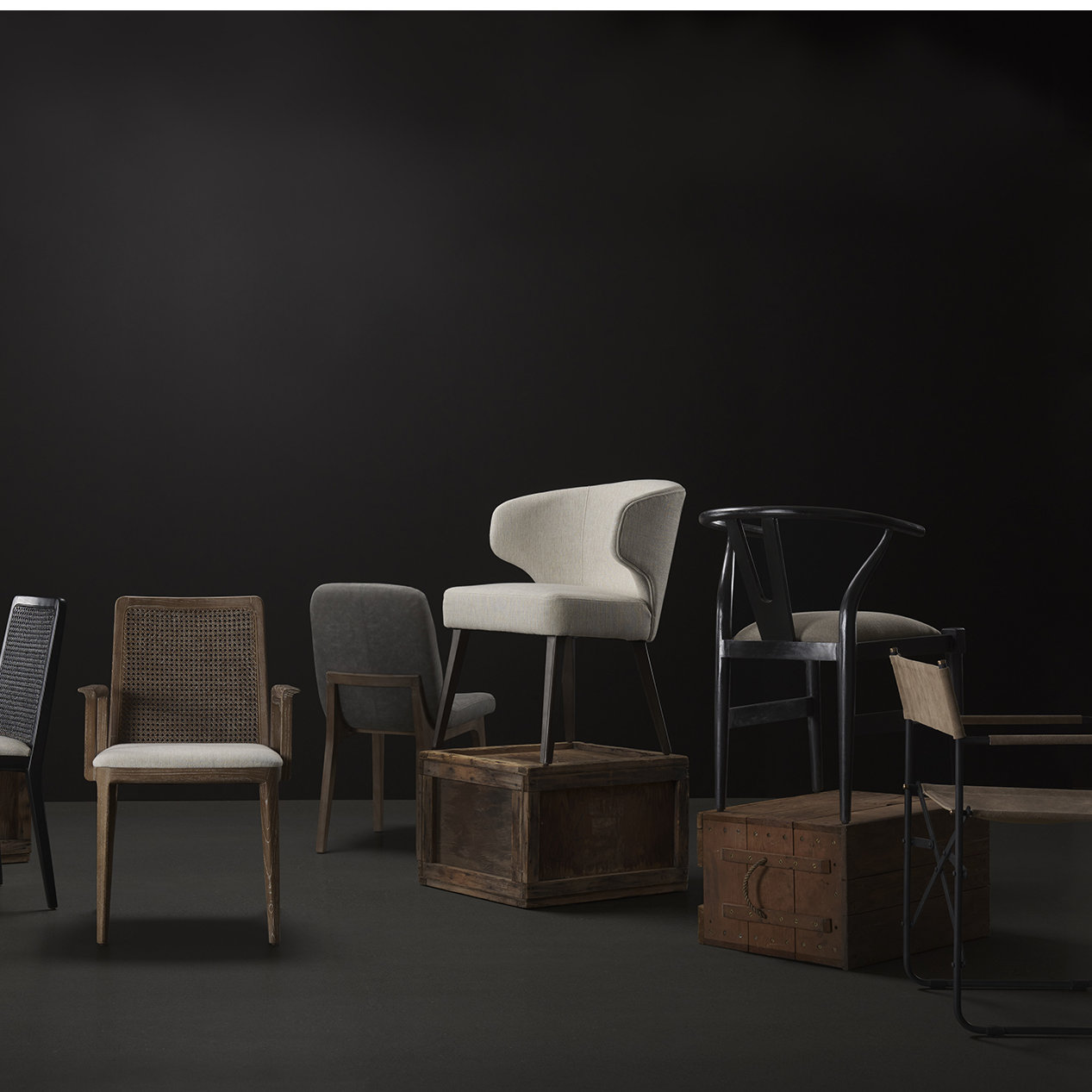 Farringdon Linen Mango Side Chair, Black, Black