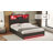 Full Size Bed Frame with Bookcase Headboard, Wooden Bed Frame Full Size with Charging Station, 4 Storage Drawers and LED Lights, with Type-C and USB, No Box Spring Needed, White-215176011-202005754
