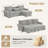 95" Convertible Sleeper Sofa With Storage Chaise | Drop-Arm Console & 2 Cup Holders | Easy-Clean Fabric On Solid Wood Frame | Modern Living Room Sectional,Gray-666148928